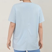 abordables Tops de yoga-Mujer Camisetas deportivas parte superior de pilates Top deportivo Agradable para la piel Secado rápido Suavidad Corte Ancho Manga Corta Deportes Color sólido Camiseta por Gimnasio Pilates Zumba