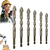 economico set di punte da trapano-trapano eccentrico a quattro lame seghettate, nuovo set di punte per trapano eccentrico a quattro taglienti, set di punte e maschi rivestiti in titanio ad alte prestazioni Quickpierce per