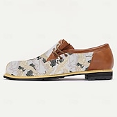 billige Sneakers til herrer-Herresko med blomstertrykk og skinndetaljer – trendy, pustende design, ideell for sommerutflukter, uformelle arrangementer og helgeklær