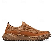 billige Sneakers til herrer-Brune sportsandaler for menn med pustende nettingoverdel og sklisikker såle for strand og fotturer