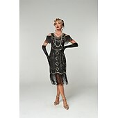 levne Šaty-Retro Řvoucí 20s 20. léta 20. století Bubenové šaty Šaty Úbory Velký Gatsby Svatební host Flitry Třásně Dámské Vánoce předvečer Všech svatých Karneval Párty a večer Svatební hostina loučení se