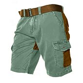 economico Classico-Per uomo Pantaloncini modello cargo Pantaloncini Collage Multi tasca Color Block Indossabile Breve Informale Giornaliero Per eventi Di tendenza Classico Nero Verde