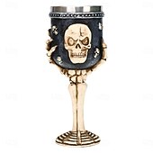 preiswerte Halloween Küche-Halloween Totenkopf Becher Totenkopf Krallengriff Bierkrug Resin &amp;Edelstahl, Trinkgeschirr mit großem Fassungsvermögen, gruselige Bar-Dekoration, Bierbecher für Halloween-Partys, einzigartige