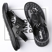 levne Sandály na dovolenou-Pánské hnědé sandály z umělé kůže s retro přezkou a oporou klenby, ideální pro každodenní chůzi, outdoorové nošení a dovolenou.