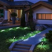 baratos Luzes e lanternas de caminho-10/20 peças de luzes solares LED para áreas externas, luzes de aço inoxidável com interruptor automático de mudança de cor, adequadas para jardim, entrada de garagem, gramado, natal, dia das bruxas,