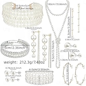cheap Accessories and More-Bridal Jewelry Sets 1 set Pearl Zircon Earrings Necklace Bracelets Women's Elegant Stylish Sweet Jewelry Set For Wedding Party Evening Wear Daily