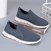 economico Sneakers da uomo-scarpe slip-on da uomo in similpelle beige con inserti in mesh – scarpe comode, leggere e traspiranti per l&#039;uso quotidiano, i viaggi e le attività rilassanti del fine settimana