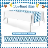 economico Forniture per eventi e feste-Confezione da 5 tovaglie Oktoberfest blu &amp;Tovaglie a quadretti bianchi per forniture per la festa del tè dell&#039;Oktoberfest, tovaglia rettangolare in plastica per campeggio, picnic, matrimonio, festa di