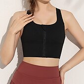 baratos Sutiãs esportivos &amp; coletes-Mulheres Sutiã de ioga Tanque Sutiã Pilates Roupa-Interior Suportes altos Respirável absorvente de suor Sem Fio Com almofadas Cor Sólida / Simples Esporte Roupas Esportivas Preto Azul Academia
