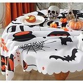 baratos Halloween Cozinha-Toalhas de mesa de Halloween, toalha de mesa de abóbora de 150 cm de diâmetro, toalha de mesa retangular decorativa, toalha de mesa de cozinha para o dia de todos os santos para festa, festival,