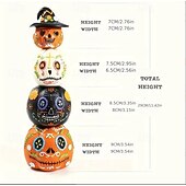 cheap Halloween Hanging &amp; Tabletop Decorations-4pcs Halloween Pumpkin Figurines - Resin Table Decorations for Holiday Party