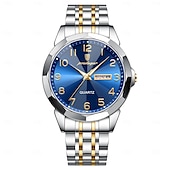 cheap Quartz Watches-852 New Men&#039;s Waterproof Night Light Watch Fashionable Luxury Waterproof Dual Calendar New Men&#039;s Quartz Watch