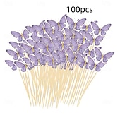 cheap Kitchen Utensils &amp; Gadgets-100PCS Cake Baking Decoration Picks, Disposable Fruit Skewers for Cakes, Desserts, Fruit Party Sticks, and Party Food Accessories