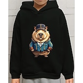 billiga Pojkens 3D-djur-Pojkar 3D Djur Huvtröja Långärmad Vår Höst Mode Streetwear Barn 4-12 år Huva Utomhus Ledigt Dagligen Normal