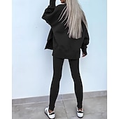 tanie dresy-Damskie Dres Getry Bluza z kapturem Koronka Kieszeń na zamek Solidne kolory Zestawy odzież Jesień Magenta Czarny Siłownia Athleisure Bieganie Keep Warm Odporność na wiatr Długi rękaw Sport Odzie