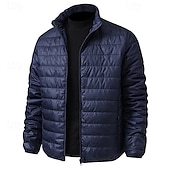 abordables Chaquetas acolchadas-Hombre Chaqueta acolchada Chaqueta de Invierno Al aire libre Templado Trajes de senderismo Ropa de senderismo Invierno Otoño Camiseta Camping / Senderismo / Espeleología Corriendo Negro Gris claro