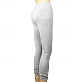 olcso Sima leggings-Női Nadrágok Leggingek Utcai sikk Alkalmi Teljes hossz Természetes Sima Rugalmas derék kellemes Szabadtéri Kényelmes Szabadtéri Sportruházat Szabadság Bíborvörös Stétszürke Kék tó Bor Ősz Normál