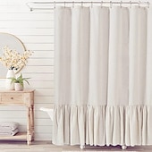 economico Tende doccia-Tenda da Doccia Rustica Raffa Boho Testurizzata Lavabile in Lavatrice per Bagno