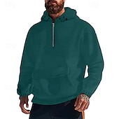 baratos Moletom com capuz de lã-Homens Moletom Moletom com capuz Tático Preto Branco Roxo Verde Cinza Claro Com Capuz Tecido Bolso frontal Desportos e Ar livre Casual Diário Roupa de rua Legal Roupa de Esporte Outono &amp; inverno Roupa