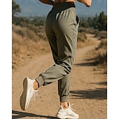 olcso Futó nadrág és leggings-Női Tréningnadrág melegítőalsók Zsinór Alsók Szabadtéri Sport &amp; Szabadtéri Hétköznapi Elasztikus Tenisz Golf Futás Normál sportruházat Sportruházat Egyszínű Fekete Lóhere Khakizöld