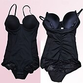cheap Women&#039;s Shapewear-Women Shapewear Lace Plain Elastic For Pilates Dance Fitness