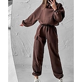 abordables Chándales-Mujer Tracksuit Pantalones Deportivo Pantalones de chándal Encaje Bolsillo Color sólido Trajes de Yoga Otoño Magenta Negro Gimnasio Ropa Deportiva Corriendo Mantiene abrigado Resistente al Viento