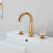 cheap Bathroom Sink Faucets-Bathroom Sink Faucet - Widespread Electroplated Widespread Two Handles Three HolesBath Taps