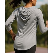 cheap Running Tee &amp; Tank Tops-Women's Running Shirt Tennis Shirt Buttons Long Sleeve Tee Tshirt Solid Colored Quick Dry Lightweight Breathable Tennis Golf Running Sportswear Activewear Black White Gray
