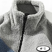 preiswerte Fleece &amp; 3 in 1 Jacken-Herren Windjacke Wanderjacke Wanderfleecejacke Winter Draussen Patchwork Thermik Winddicht Fleecejacken Schwarz Weiß Grau