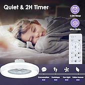economico Ventilatore da soffitto con luci-Ventilatore da soffitto senza pale con luce, ventilatore da soffitto a basso profilo, ventilatori da soffitto intelligenti RGB, telecomando Fandelier, lampadario moderno a filo chiuso
