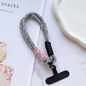 halpa Muut puhelinkotelot-uusi unisex luova painettu puhelinkoteloketju universaali ja monipuolinen lyhyt köysikahvainen ketju tukeva painettu väri, joka ei hukkaannu värillinen köysi