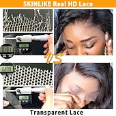 baratos Perucas de seda frontais de cabelo natural-Peruca de cabelo humano remy brasileiro com renda suíça hd real, 5x5, fechamento hd, perucas de cabelo humano ultrafinas com renda frontal hd, com nós descoloridos e pré-arrancados para mulheres