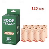 abordables Toilettage pour chiens-Nouveau sac à crottes de chien recyclable et écologique, sac de rangement portable, clip mains libres, sac à déchets pour animaux de compagnie, 8 rouleaux avec tête à clip