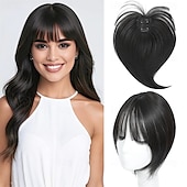preiswerte Stirn-Pony-Haarteil mit Clip-in-Pony, 360°-3D-Cover, Haarteile für Frauen mit dünner werdendem Haar, Upgrade-Haarteil mit Pony-Clip, 10 Zoll glatte Haarteile für Frauen