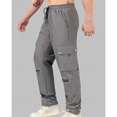 cheap Cargo Pants-Men&#039;s Cargo Pants Trousers Drawstring Elastic Waist Multi Pocket Plain Wearable Outdoor Daily Camping &amp; Hiking Fashion Classic Black Brown