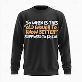 cheap Funny Sweatshirts-Men&#039;s Text Funny Slang Sweatshirt Sweatshirt Hooded Sweatshirt Crew Neck Fashion 3D Print Black Red Crewneck 3D Graphic All Seasons Designer