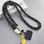 cheap Phone Lanyards &amp; Wrist Straps-Phone Case For Apple AirTag Xiaomi Samsung Galaxy Universal with Lanyard with Wrist Strap Cartoon Geometric Pattern Polyester