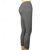 olcso Sima leggings-Női Nadrágok Leggingek Utcai sikk Alkalmi Teljes hossz Természetes Sima Rugalmas derék kellemes Szabadtéri Kényelmes Szabadtéri Sportruházat Szabadság Bíborvörös Stétszürke Kék tó Bor Ősz Normál
