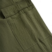 baratos Clássico-Homens Calças Cargo Calças Calção Calça verão Calças de praia Com Cordão Cintura elástica Bolso multi Côr Sólida Tecido Conforto Respirável Comprimento total Ao ar livre Diário Feriado Férias Moda
