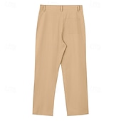 cheap Holiday-Men&#039;s Linen Pants Trousers Summer Pants Beach Pants Pocket Straight Leg Plain Comfort Breathable Vacation Daily Holiday Hawaiian Boho Black White