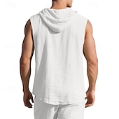 preiswerte Fitness Tank-Tops-Herren Tank Top Weste Unterhemd Ärmelloses Shirt Ärmellos Mit Kapuze Sommer Einfach Mode Designer Basic Knöpfe Urlaub Straße Ausgehen Schwarz Weiß Gelb Top T-Shirt für Herren