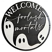 halpa Halloween-halloween etuoven seppele ovenripustin aave tervetuloa oven numero puinen käsityöt riipus