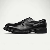 preiswerte Klassische Anzugschuhe-Herren Elegante Schuhe Spaziergang Leder Italienisches Vollnarbenleder Bequem Rutschfest Schnürung Schwarz Braun Kaffee