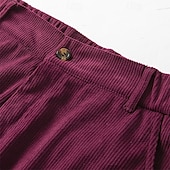 baratos Clássico-Homens Bermuda Cargo Calção Shorts de verão Shorts de veludo cotelê Bolso multi Bolso com aba Tecido Conforto Vestível Comprimento do joelho Ao ar livre Esporte Diário Moda Casual Preto Vinho