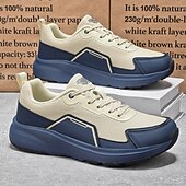 Χαμηλού Κόστους Ανδρικά Sneakers-Ανδρικά πλεκτά mesh αθλητικά παπούτσια με μπλε σόλα σε αντίθεση – ελαφριά και αναπνεύσιμα αθλητικά παπούτσια για τρέξιμο, καθημερινή προπόνηση, ταξίδια στην πόλη και ενεργό τρόπο ζωής.