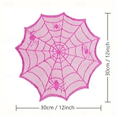 お買い得  ハロウィンキッチン-ハロウィーンの黒いレースの蜘蛛の巣のテーブルマット、蜘蛛の巣模様のプレースマット、あらゆる機会に使えるホームアクセサリー