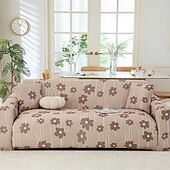 baratos Cobertura de Sofa-Capas de assento de sofá refrescantes com estampas de verão, capas universais para sofá chaise longue em forma de L, capa de sofá elástica de seda gelada de 1/2/3/4 lugares