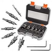 economico set di punte da trapano-Kit di 5 seghe a tazza TCT con punta in carburo di tungsteno e punta pilota in titanio per metallo, acciaio inossidabile, ferro, legno, plastica