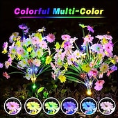 cheap Landscape Lights-2PCS Solar Simulation Flower Lawn Light LED Path Light Outdoor Waterproof Villa Garden Park Walkway Terrace Driveway Holiday Party Landscape Decoration