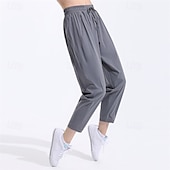 cheap Yoga Pants &amp; Bloomers-Women&#039;s fitness pants Pilates Pants Yoga Pants Drawstring with Pockets Lightweight High Waist Pilates Gym Zumba Bottoms Green Light Grey Gray Modal Fall Sports Activewear Micro-elastic Loose Fit